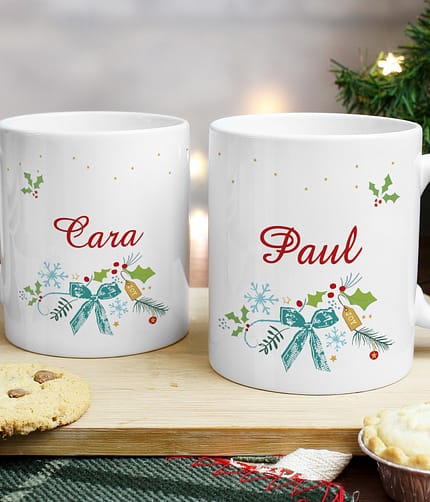 Personalised Classic Christmas Mug Set - ItJustGotPersonal.co.uk
