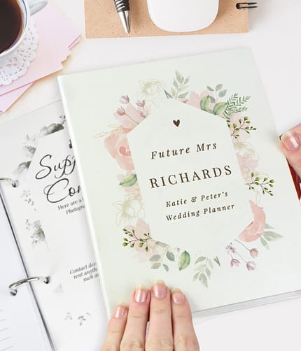 Personalised Floral Watercolour Wedding Planner - ItJustGotPersonal.co.uk