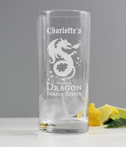 Personalised Dragon Breath Potion Hi Ball Glass - ItJustGotPersonal.co.uk