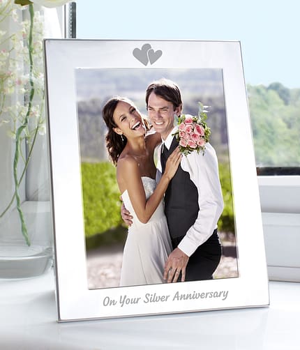 Silver 5x7 Silver Anniversary Photo Frame - ItJustGotPersonal.co.uk