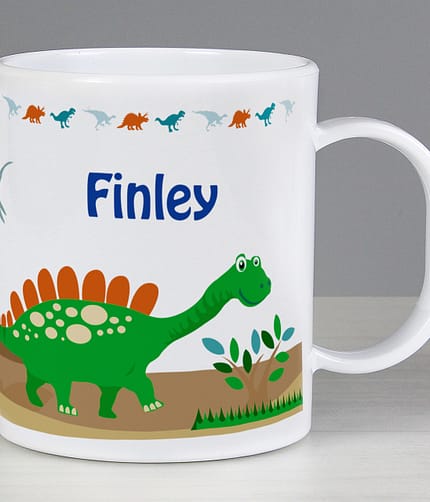 Personalised Dinosaur Plastic Mug - ItJustGotPersonal.co.uk
