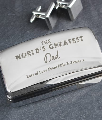 Personalised 'The World's Greatest' Cufflink Box - ItJustGotPersonal.co.uk