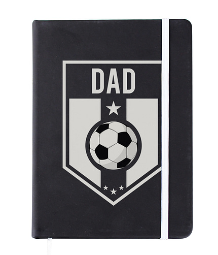 Personalised Football Badge Black Notebook - ItJustGotPersonal.co.uk