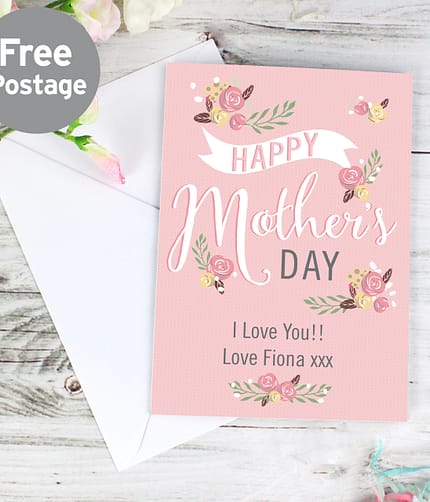 Personalised Floral Bouquet Mother's Day Card - ItJustGotPersonal.co.uk