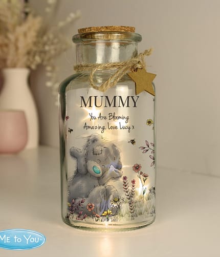 Personalised Me to You Floral LED Glass Jar - ItJustGotPersonal.co.uk