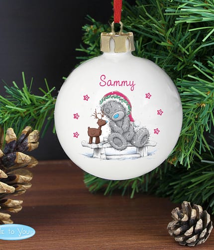 Personalised Me To You Reindeer Bauble - ItJustGotPersonal.co.uk