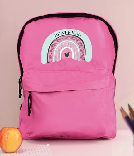Personalised Rainbow Pink Backpack - ItJustGotPersonal.co.uk