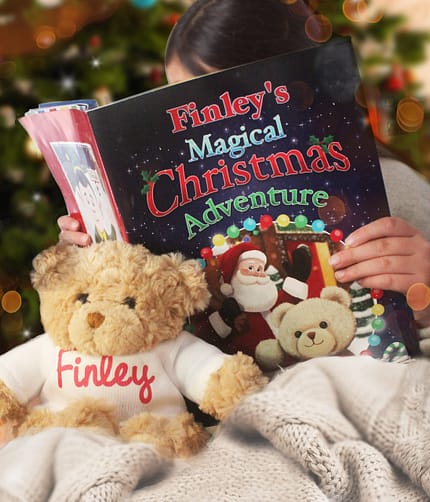 Personalised Magical Christmas Adventure Story Book and Personalised Teddy Bear - ItJustGotPersonal.co.uk