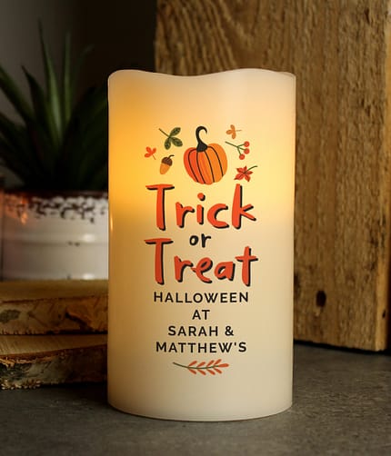 Personalised Trick or Treat LED Candle - ItJustGotPersonal.co.uk