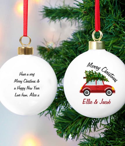 Personalised 'Driving Home For Christmas' Bauble - ItJustGotPersonal.co.uk