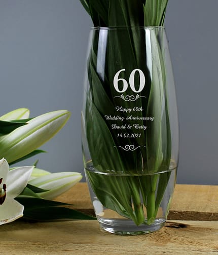 Personalised 60 Years Bullet Vase - ItJustGotPersonal.co.uk