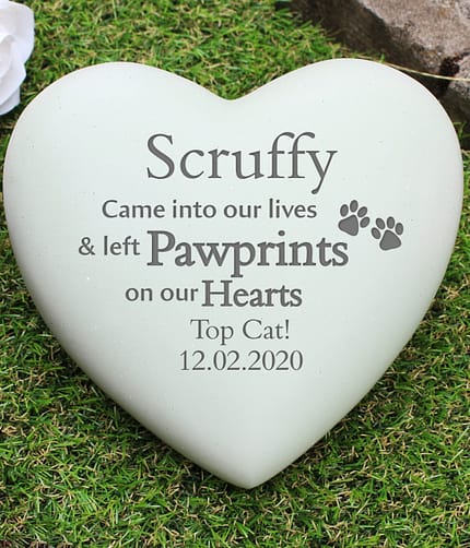 Personalised Pet Pawprints Heart Memorial - ItJustGotPersonal.co.uk