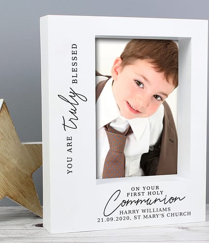 Personalised 'Truly Blessed' First Holy Communion 5x7 Box Photo Frame - ItJustGotPersonal.co.uk