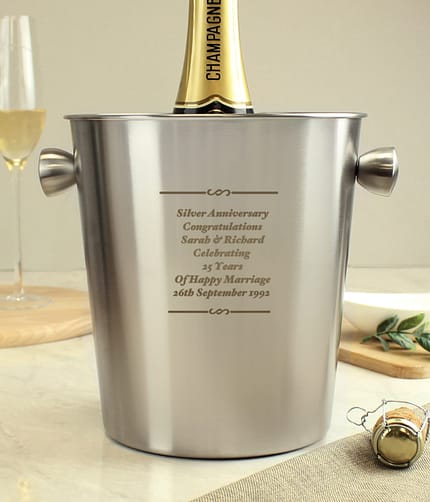 Personalised Any Message Stainless Steel Ice Bucket - ItJustGotPersonal.co.uk