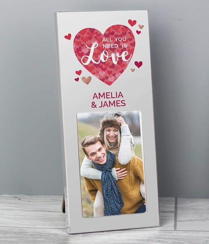 Personalised 'All You Need is Love' Confetti Hearts 2x3 Photo Frame - ItJustGotPersonal.co.uk