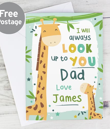 Personalised Look Up To You Giraffe Card - ItJustGotPersonal.co.uk