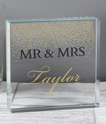 Personalised Gold Confetti Crystal Token - ItJustGotPersonal.co.uk