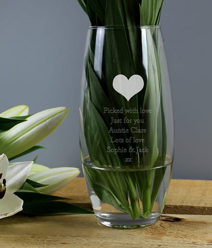 Personalised Heart Bullet Vase - ItJustGotPersonal.co.uk