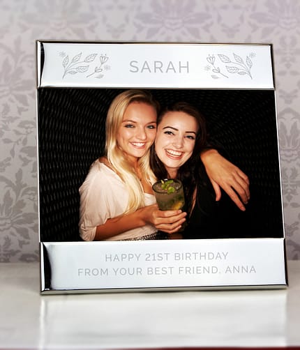 Personalised Silver Floral 6x4 Photo Frame - ItJustGotPersonal.co.uk