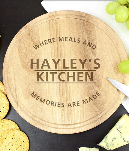 Personalised 'Meals and Memories' Round Chopping Board - ItJustGotPersonal.co.uk