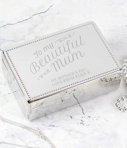 Personalised Beautiful Mum Rectangular Jewellery Box - ItJustGotPersonal.co.uk