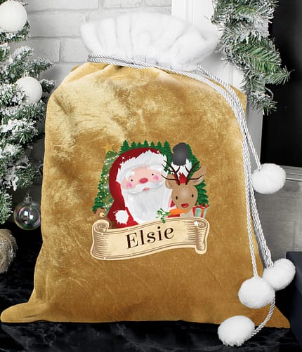 Personalised Christmas Santa Gold Sack - ItJustGotPersonal.co.uk