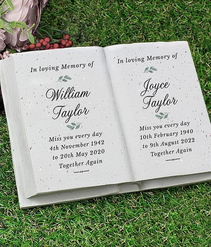 Personalised Couples In Loving Memory Resin Book - ItJustGotPersonal.co.uk