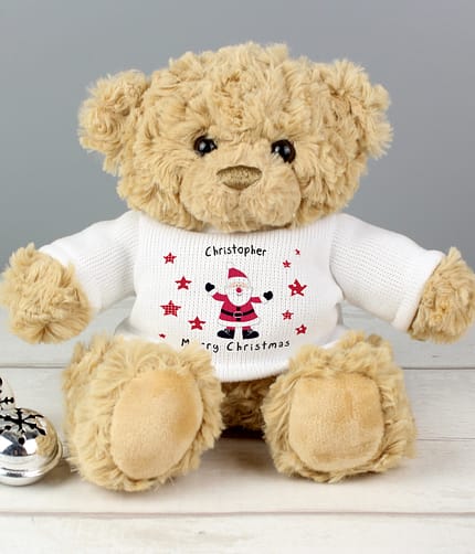 Personalised Spotty Santa Teddy Bear - ItJustGotPersonal.co.uk