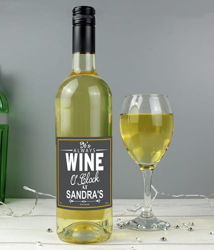 Personalised Wine O'Clock White Wine - ItJustGotPersonal.co.uk