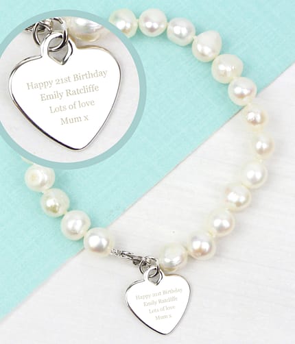 Personalised White Freshwater Pearl Message Bracelet - ItJustGotPersonal.co.uk