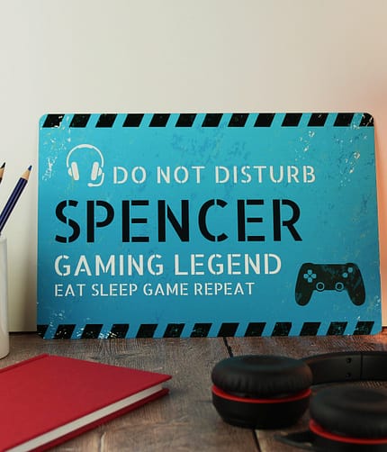 Personalised Gamer Do Not Disturb Metal Sign - ItJustGotPersonal.co.uk