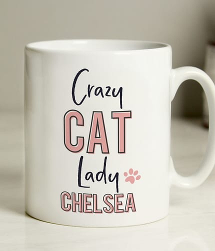 Personalised Crazy Cat Lady Mug - ItJustGotPersonal.co.uk