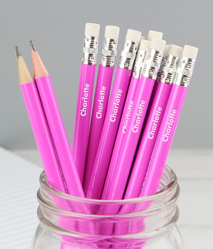 Personalised Name Only Pink Pencils - ItJustGotPersonal.co.uk