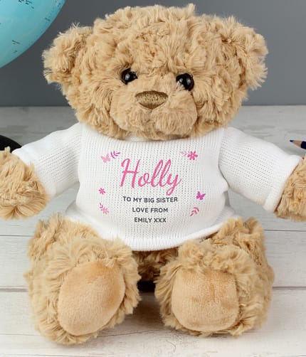 Personalised Pink Name & Message Teddy Bear - ItJustGotPersonal.co.uk
