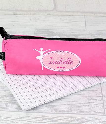 Personalised Ballerina Pink Pencil Case - ItJustGotPersonal.co.uk