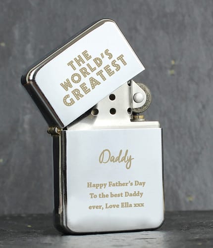 Personalised 'The World's Greatest' Silver Lighter - ItJustGotPersonal.co.uk