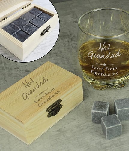Personalised No.1 Cooling Stones & Glass Set - ItJustGotPersonal.co.uk