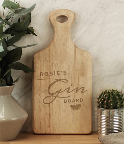 Personalised Gin Wooden Paddle Board - ItJustGotPersonal.co.uk