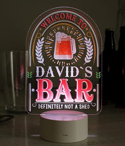 Personalised Welcome To... Bar LED Colour Changing Night Light - ItJustGotPersonal.co.uk