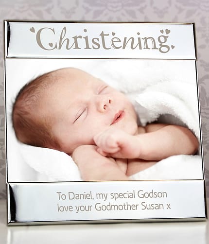 Personalised Silver Christening 6x4 Photo Frame - ItJustGotPersonal.co.uk