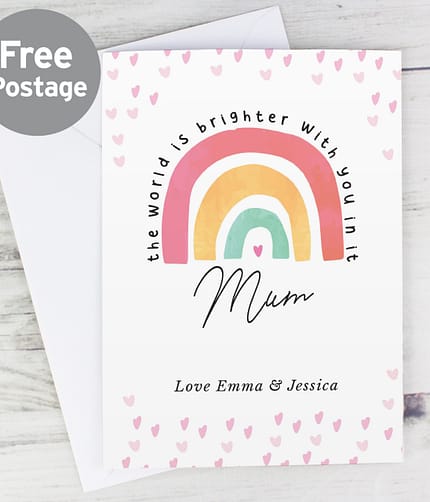 Personalised You Make The World Brighter Rainbow Card - ItJustGotPersonal.co.uk