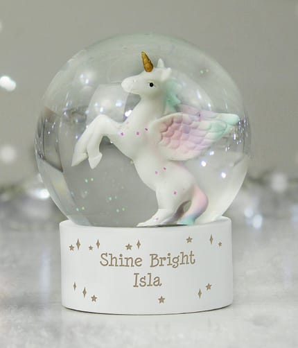 Personalised Unicorn Snow Globe - ItJustGotPersonal.co.uk