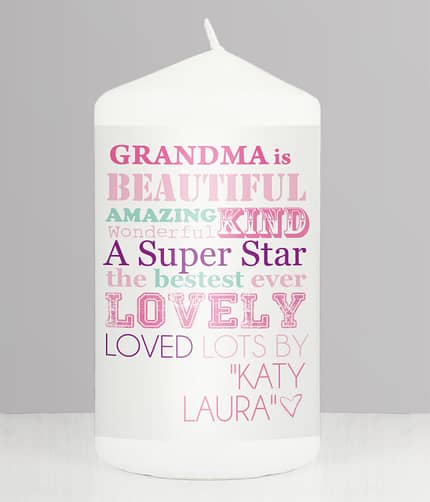 Personalised She Is... Pillar Candle - ItJustGotPersonal.co.uk