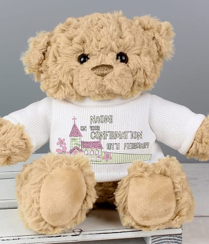 Personalised Pink Church Teddy Bear - ItJustGotPersonal.co.uk