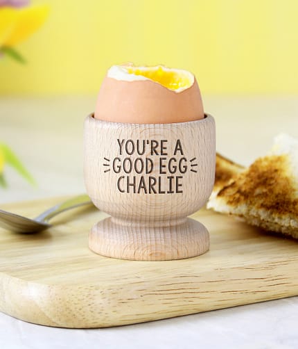 Personalised Wooden Egg Cup - ItJustGotPersonal.co.uk