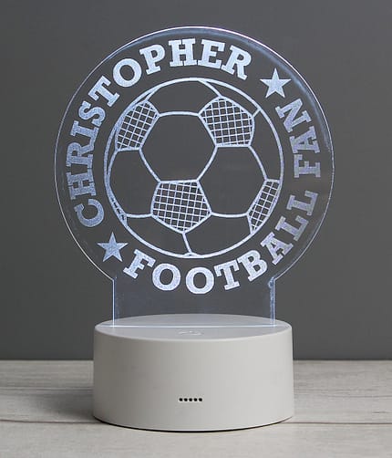 Personalised Football LED Colour Changing Desk Night Light - ItJustGotPersonal.co.uk