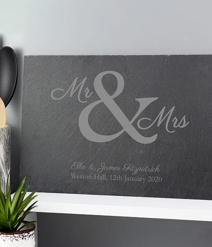 Personalised Mr & Mrs Slate Placemat - ItJustGotPersonal.co.uk
