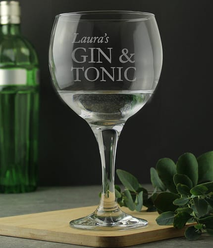 Personalised Gin & Tonic Balloon Glass - ItJustGotPersonal.co.uk