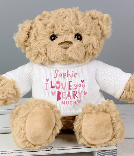 Personalised Love You Beary Much Teddy Bear - ItJustGotPersonal.co.uk