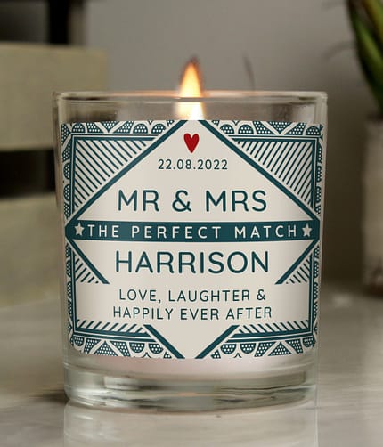 Personalised The Perfect Match Scented Jar Candle - ItJustGotPersonal.co.uk